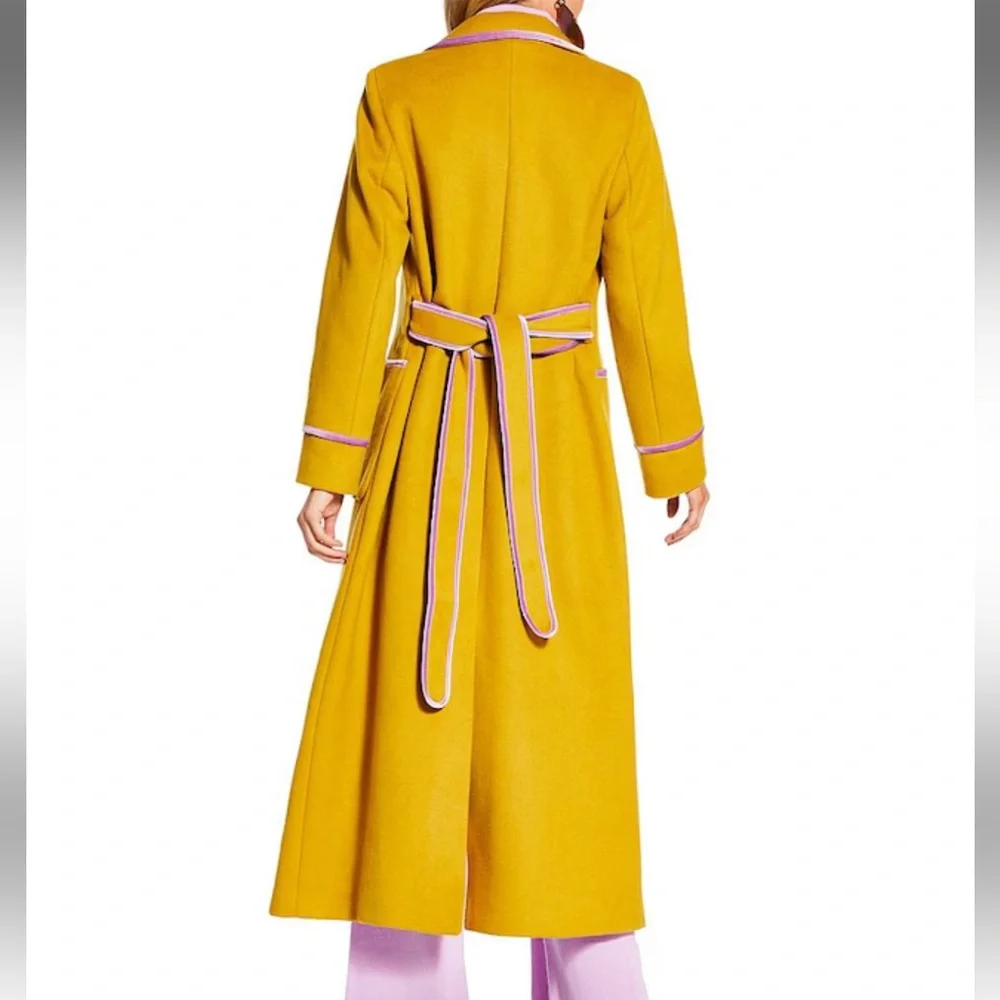 NWT Antonio Melani x The Nat Note Wool Blend Notch Lapel Trench Coat Size 2 - Picture 2 of 8